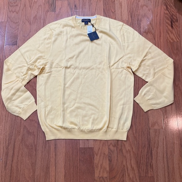 Brooks Brothers NWT Yellow Crew Neck Sweater Size XXL 100% Supima Cotton - Picture 2 of 13